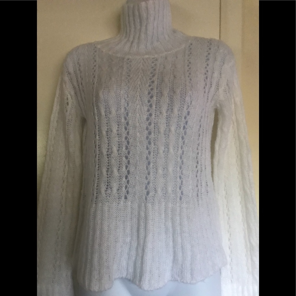 SWEATER PROJECT, size M knitwear women’s turtleneck sweater , white